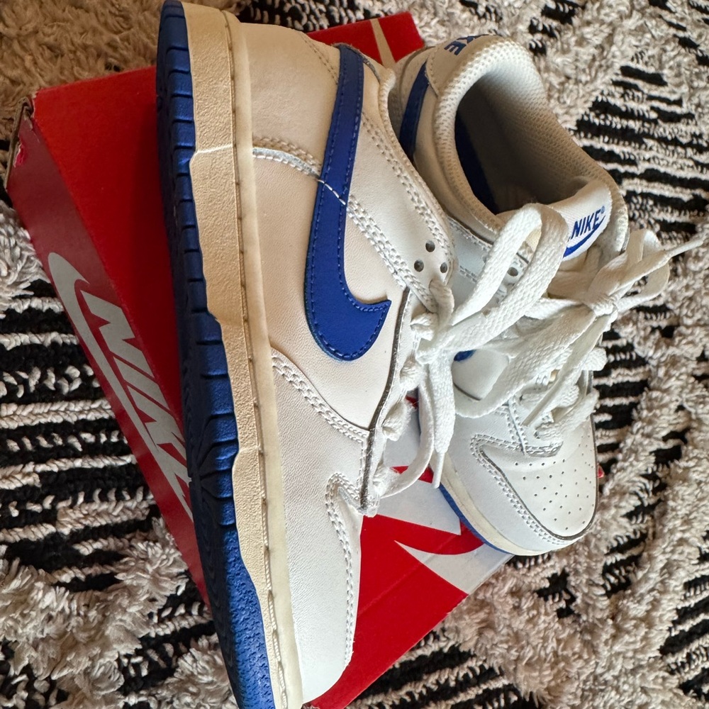 Nike Kids White and Blue Sneakers